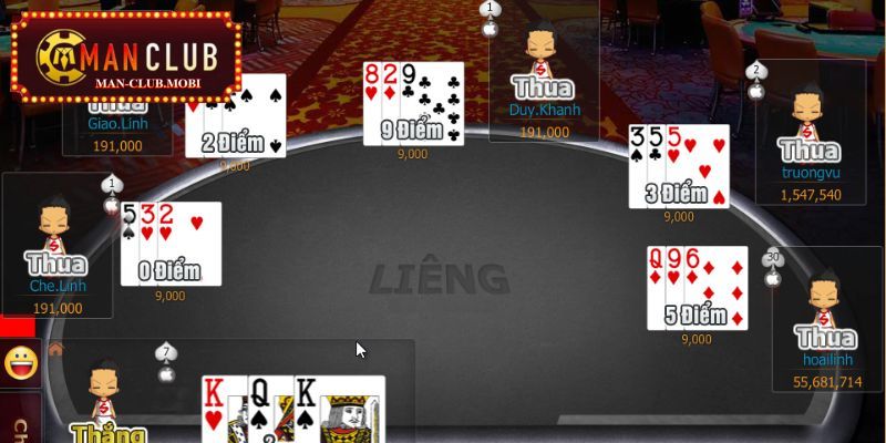 Liêng là game bài đặc sắc tại ManClub