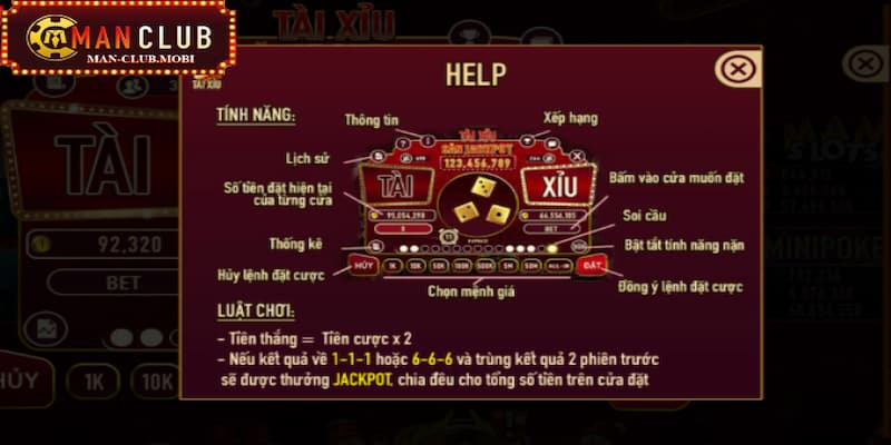 Những tính năng đặc biệt trong game tài xỉu Manclub